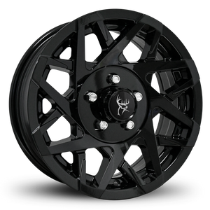 Custom Trailer Wheels in 14x5.5 Inch All Gloss Black by Buck Commander Trailer Wheels for All Trailer Types in Pattern 5-Lug 5x4.50 / 5x114.3