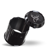 Buck Commander Push Through ABS Plastic Trailer Wheel Center Caps With Removable Top for Hub Service Access for 5 lug Wheel Rims