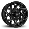 Custom Trailer Wheels in 14x5.5 Inch Gloss Black Milled Edges by Buck Commander Trailer Wheels for All Trailer Types in Pattern 5-Lug 5x4.50 / 5x114.3
